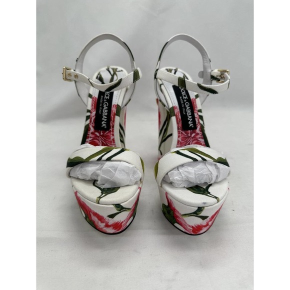 Dolce & Gabbana Women's Keira Floral Block Heel Platform Flowers EUR 36 US 6 - Picture 2 of 7
